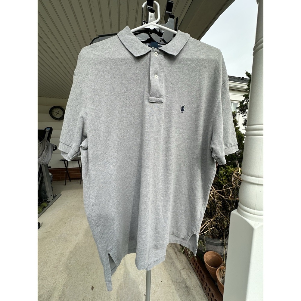 Polo by Ralph Lauren Men's Classic-Fit Knit polo Shirt golf size XL color gray